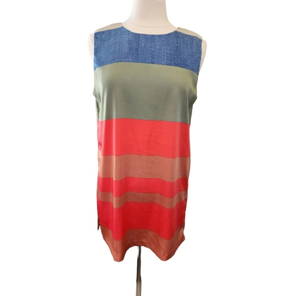 Vince Camuto Veranda Sleeveless Shirt Mini Dress Multi-Colored Size Medium - Picture 1 of 12